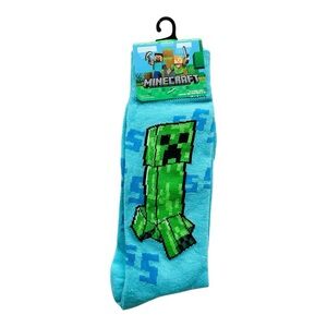 Minecraft Blue/Green Socks with Creeper Design Unisex Size 6-12 Funny socks New